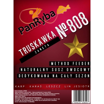 Zaneta Method Feeder 808 Truskawka - Pan Ryba 1 Kg