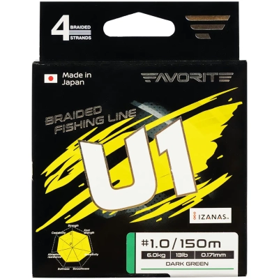 Favorite U1 PE 4x 150m (dark green) #2.5/0.270mm 33lb/15.0kg