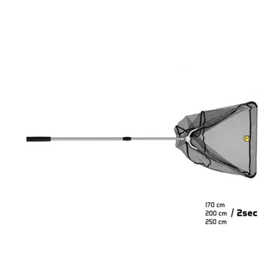 Podbierak Delphin - metalowy blok podgumowana siatka / 2 składy 60x60/170cm