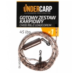 Gotowy zestaw karpiowy Chod Rig z leadcorem 45 lbs / 100 cm brązowy