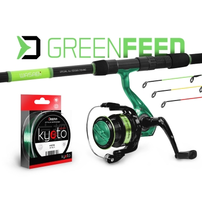 Zestaw feederowy Delphin GreenFEED 330cm/100g + 3T + 0,261mm