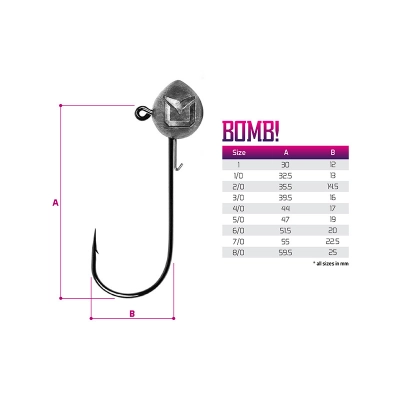 Główka jigowa z zaczepem na przynętę Delphin BOMB! / 7.5g-3/0