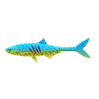 LIBRA LURES - "DEAD FISH 6,7"" (STANDARD PAINTED)" 127 - LIME CHARTREUSE/BLUE - NO TASTE - PRZYNĘTA DO VERTICALA