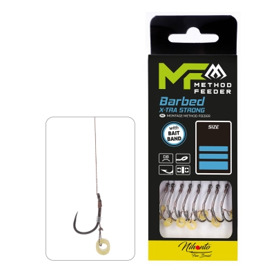 PRZYPON MF - Z GUMKĄ - hak z zadziorem nr 10 DB / plecionka: 0.12mm/10cm - op.8szt.