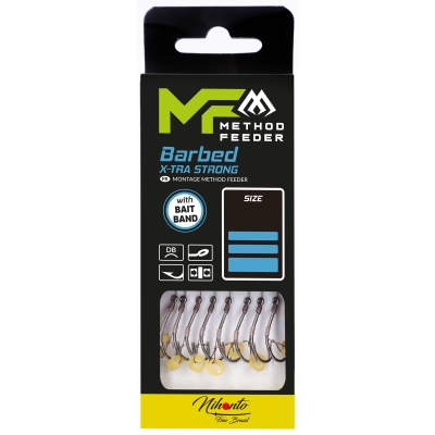 PRZYPON MF - Z GUMKĄ - hak z zadziorem nr 10 DB / plecionka: 0.12mm/10cm - op.8szt.