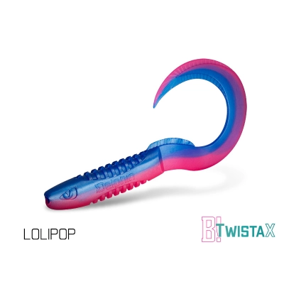 Sztuczna przynęta/guma Delphin TwistaX Eeltail UVs /  6cm/LOLIPOP