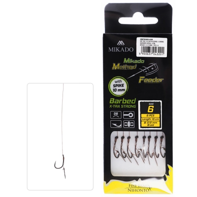 PRZYPON MF - Z IGŁĄ - hak z zadziorem nr 10 DB / plecionka: 0.12mm/10cm - op.8szt.