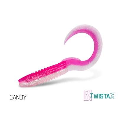 Sztuczna przynęta/guma Delphin TwistaX Eeltail UVs /  6cm/CANDY