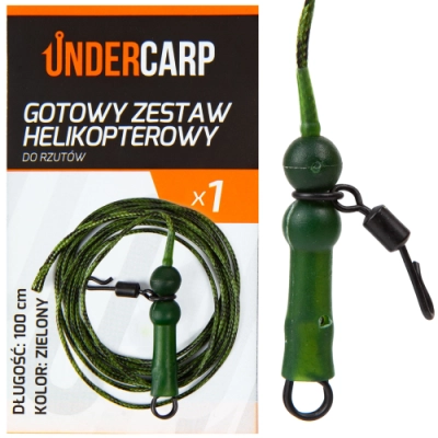 Gotowy zestaw karpiowy helikopterowy do rzutów zielony 100 cm