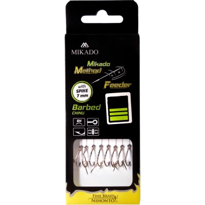 PRZYPON MF - Z IGŁĄ - hak z zadziorem nr 8 / plecionka: 0.14mm/10cm - op.8szt.
