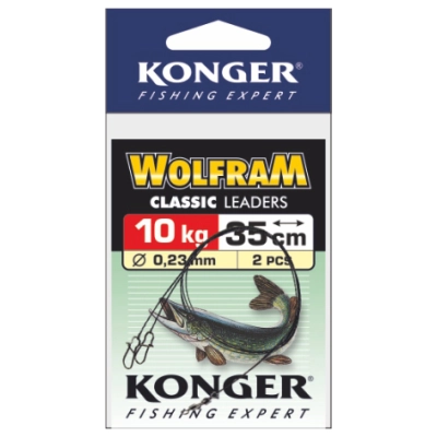PRZYPON WOLFRAM STRONG 35cm/15KG OP.2SZT KONGER (H10)