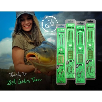 ZFISH Przypon Curve Shank Carp Rig Rozmiar 4