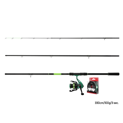 Zestaw feederowy Delphin GreenFEED 330cm/100g + 3T + 0,261mm