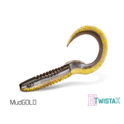 Sztuczna przynęta/guma Delphin TwistaX Eeltail UVs / 6cm/MudGOLD