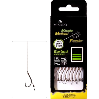 PRZYPON MF - Z IGŁĄ - hak z zadziorem nr 8 / plecionka: 0.14mm/10cm - op.8szt.